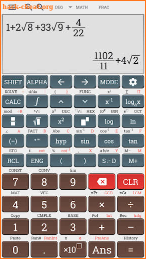 Algebra scientific calculator 991 ms plus 100 ms screenshot