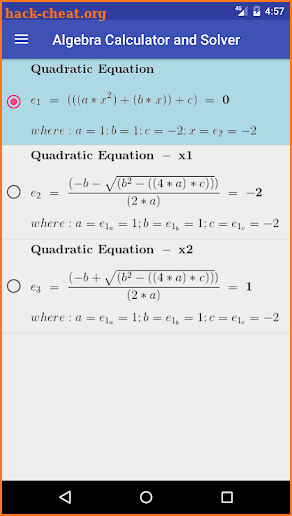 Algebraic Calculator screenshot