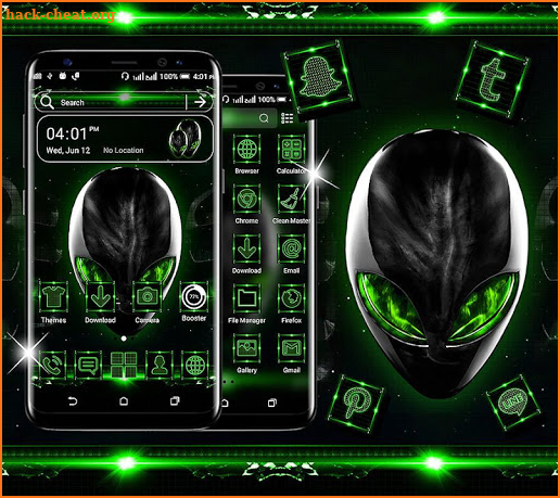 Alien Green Launcher Theme screenshot