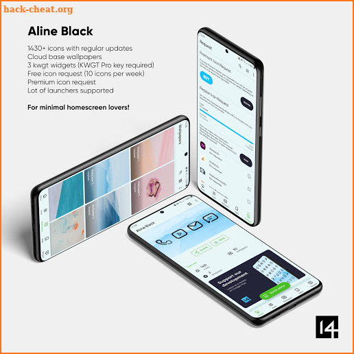 Aline Black icon pack - linear black icons screenshot