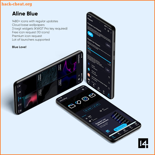 Aline Blue icon pack - linear white & blue icons screenshot