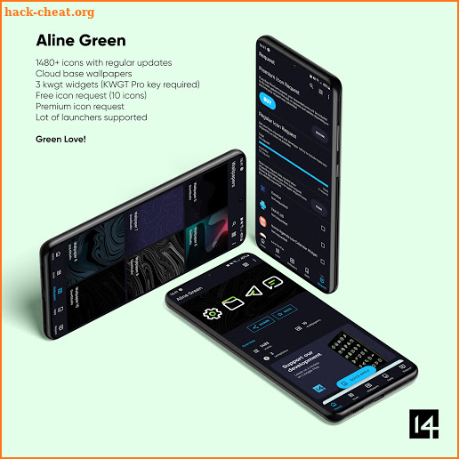 Aline Green Icon Pack - Linear White & Green Icons screenshot