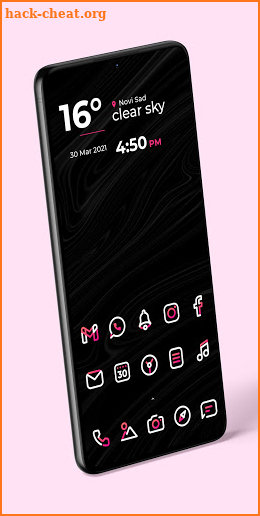 Aline Pink icon pack - linear white & pink icons screenshot