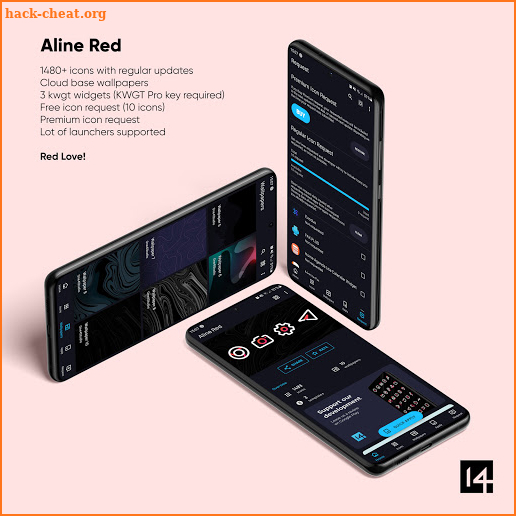 Aline Red Icon Pack - Linear White & Red Icons screenshot