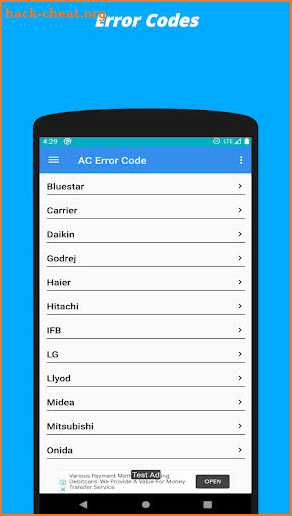 All AC Error Codes screenshot