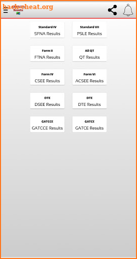 All NECTA Results screenshot