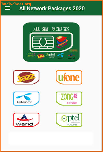 All PAK SIM Network Packages 2020 screenshot
