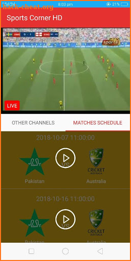 All Pakistani Cricket Matches Live HD:SportsCorner screenshot