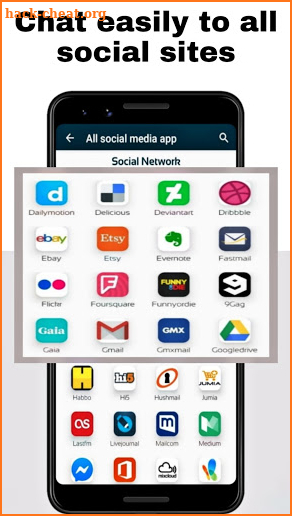 All social media and social messengers app screenshot