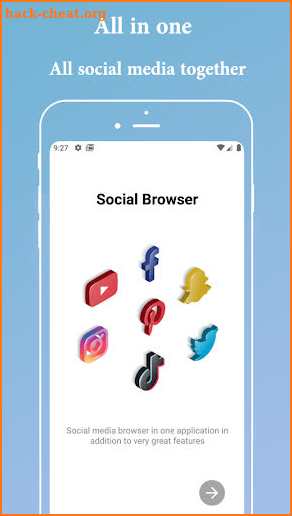 All social media browser in one app screenshot