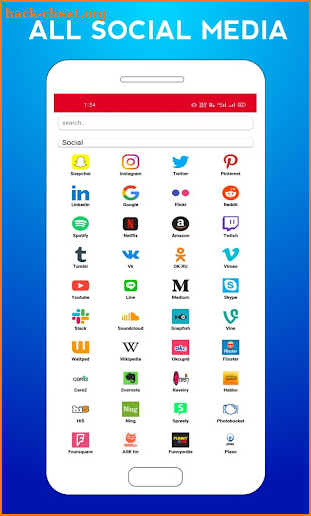 All Social Media in one app screenshot