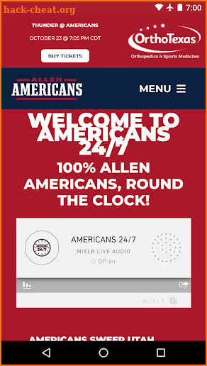 Allen Americans App screenshot