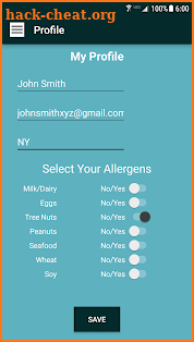 AllergySafe screenshot