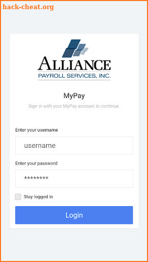 Alliance Payroll MyPay screenshot