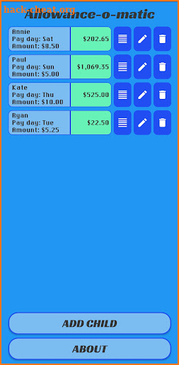 Allowance-o-matic screenshot