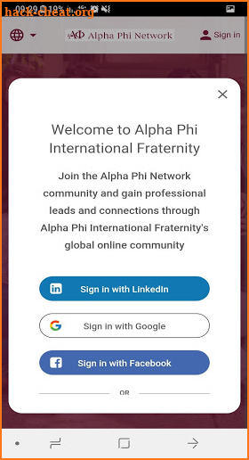 Alpha Phi Network screenshot