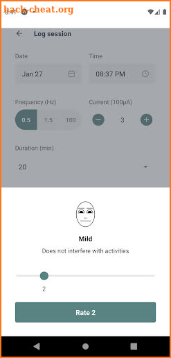 Alpha-Stim Health Tracker App screenshot