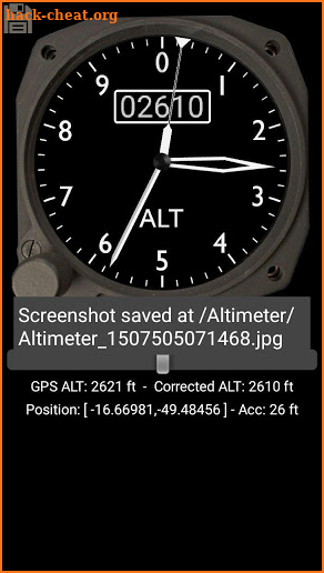 Altimeter - GPS Altitude to Barometric Altitude screenshot
