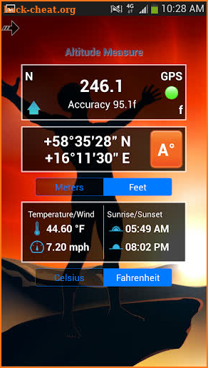 Altimeter GPS Calculator Pro screenshot