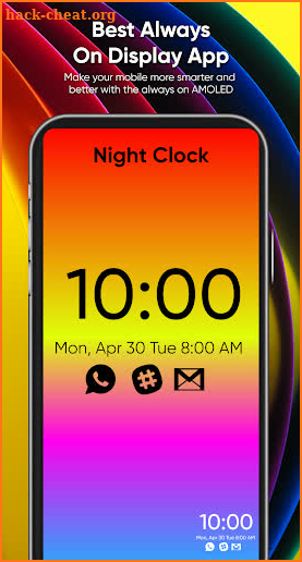 Always on Display AMOLED Super Edge Light Clock screenshot