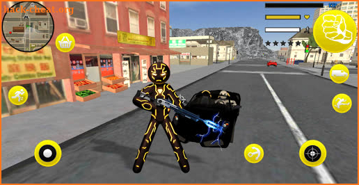 Amazing Neon Iron Stickman Rope Hero Gangstar City screenshot