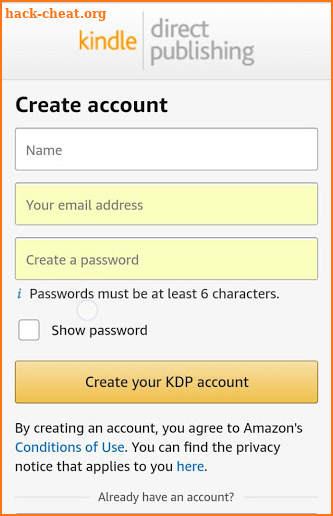 Amazon KDP screenshot