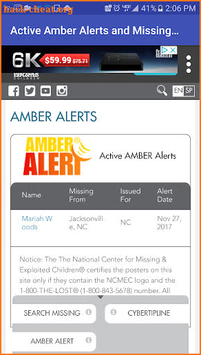 Amber Alert and Missing Kids screenshot