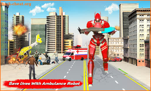 Ambulance Helicopter Car Transform Robot Game screenshot