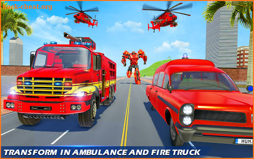 Ambulance Robot Car Game – Fire Truck Robot Games screenshot