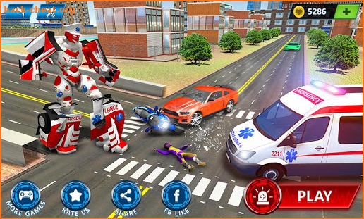 Ambulance Robot City Rescue Game screenshot