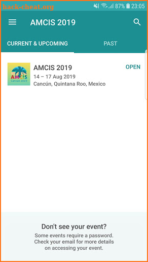 AMCIS 2019 screenshot