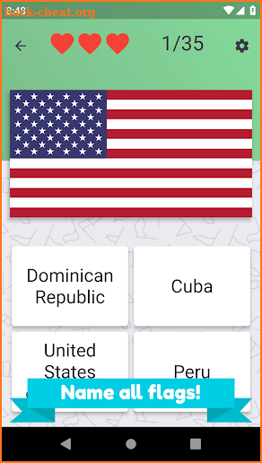America North & South quiz – flags, capitals, maps screenshot