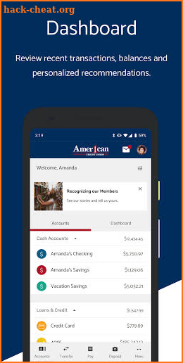 American 1 Online Banking screenshot