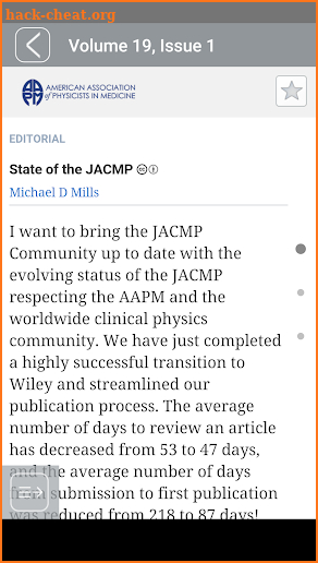 American Association of Physicists in Medicine screenshot