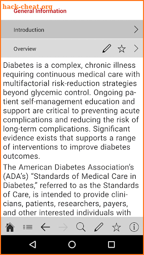 American Diabetes Association Standards of Care screenshot