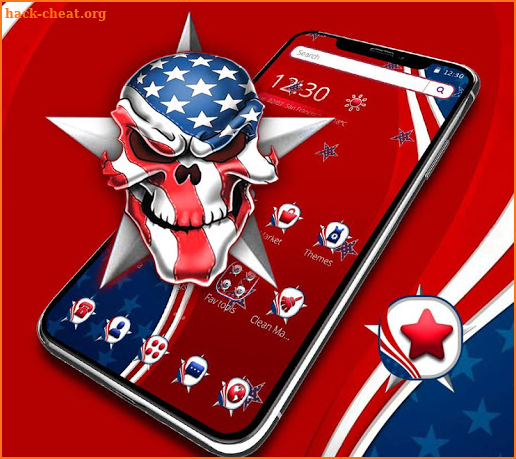 American Flag Horror Skull Theme screenshot
