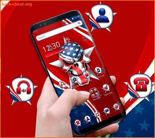 American Flag Horror Skull Theme screenshot