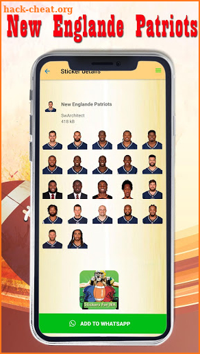American Football Stickers NFL for WAStickerApps screenshot