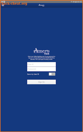 Ameris Bank Personal Mobile Tablet screenshot