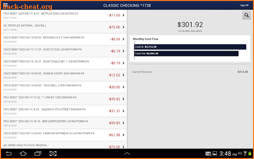 AmeriServ Banking - Tablet screenshot