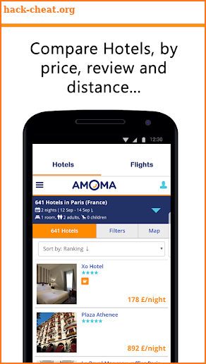 AMOMA - Hotel Finder screenshot