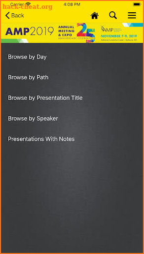 AMP Meetings screenshot
