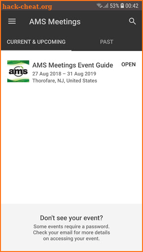 AMS Meetings screenshot