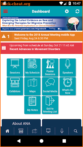 ANA Meetings screenshot