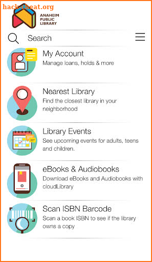 Anaheim Public Library screenshot