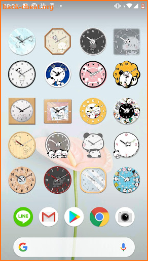 Analog clock widget Mochi Mochi Panda screenshot