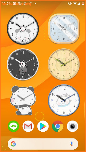 Analog clock widget Mochi Mochi Panda screenshot