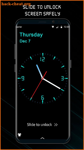 Analog Digital Clock Lock Screen screenshot