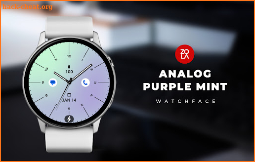 Analog Purple Mint Watch Face screenshot
