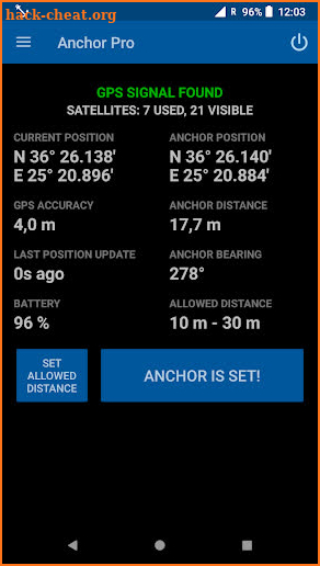 Anchor Watch Pro / Alarm screenshot